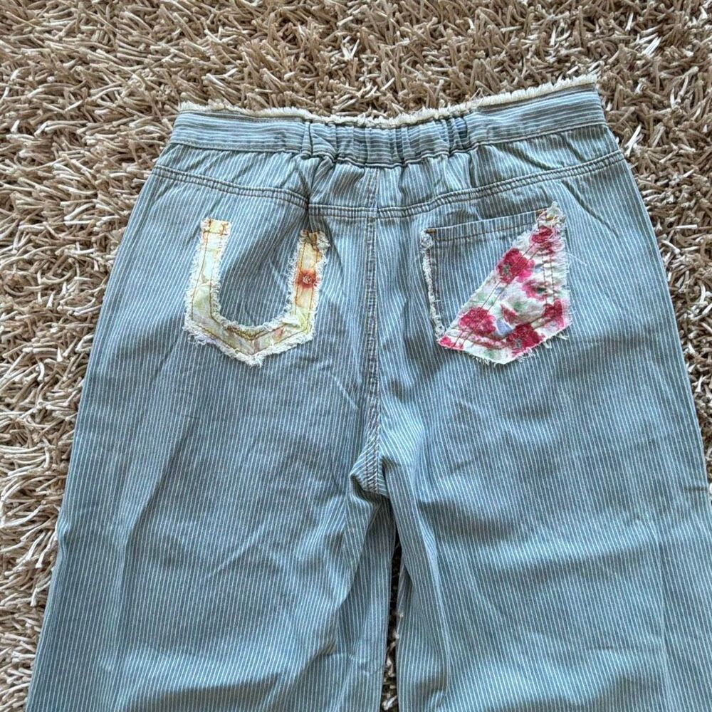 POL Pinstripe Draw String Patch Pants Size L - image 12